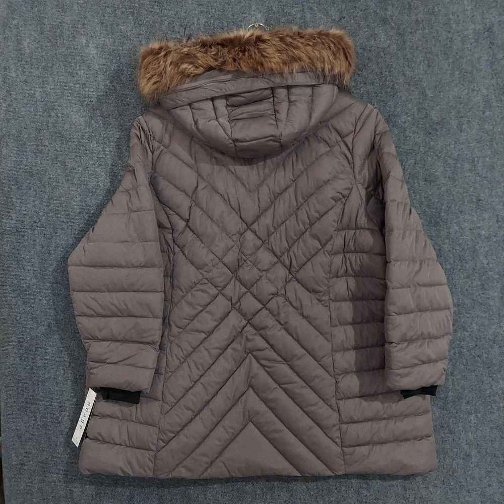 Nuage Coat Womens 5X Plus Brown Puffer Hooded Faux Fur Arctic Warmth Waterproof - Picture 9 of 16